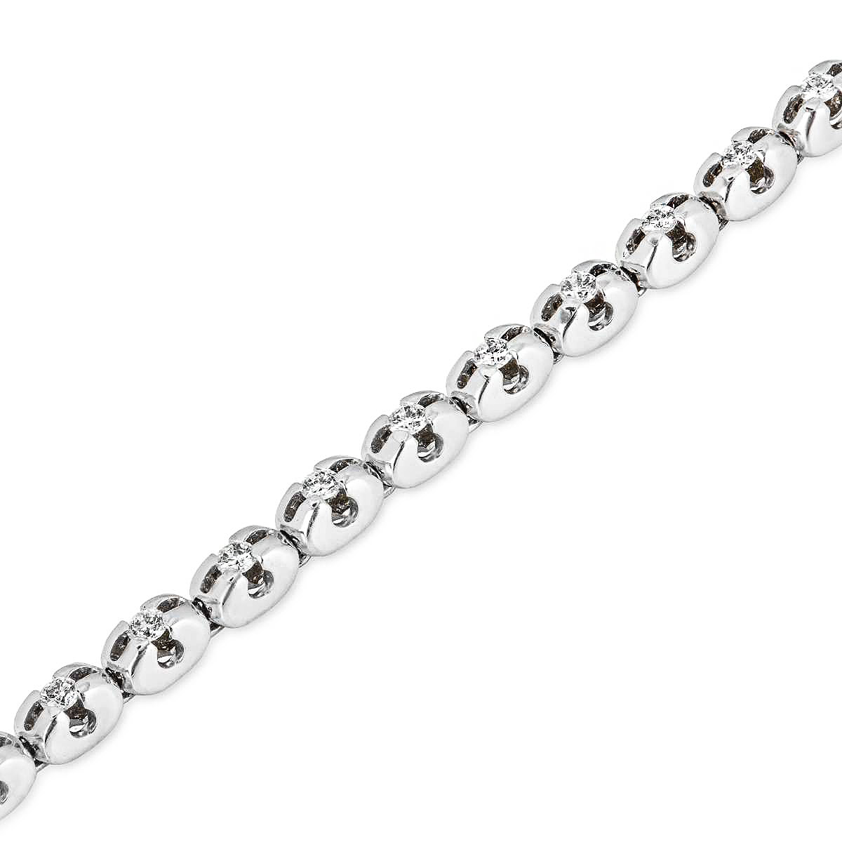 White Gold Diamond Tennis Bracelet 0.90ct TDW